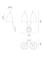 Zweig Vegglampe