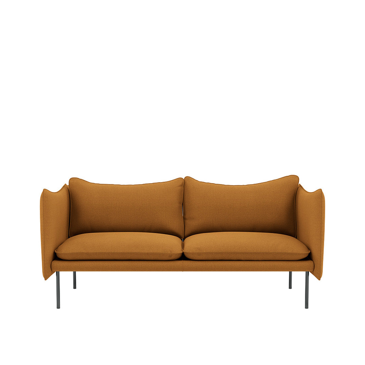 Tiki 2-seter sofa fra Fogia i oransje tekstil, stilfull skandinavisk designklassiker