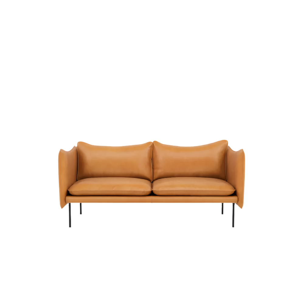 Tiki 2-seter Sofa fra Fogia i Cognac skinn, elegant og tidløs klassiker. 
